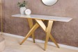 Console design scandinave coloris blanc et chêne naturel avec 2 tiroirs pas cher Console design scandinave coloris blanc et chêne naturel avec 2 tiroirs pas cher