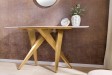 Console design scandinave coloris blanc et chêne naturel avec 2 tiroirs pas cher Console design scandinave coloris blanc et chêne naturel avec 2 tiroirs pas cher