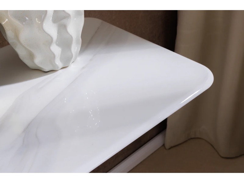 Console design scandinave coloris blanc et chêne naturel avec 2 tiroirs pas cher