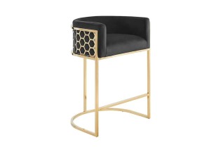 Tabouret de bar 100cm coloris gris taupe avec accoudoirs pas cher 2