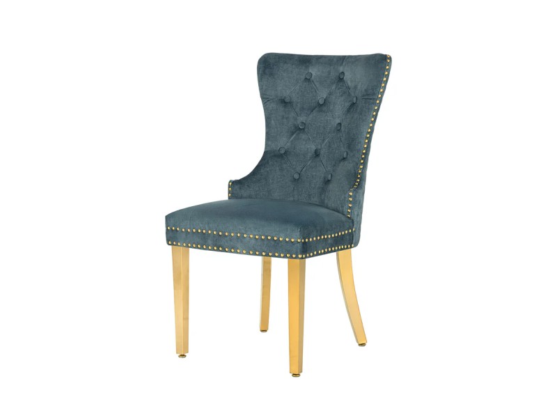 Fauteuil baroque en velours gris style capitonné Chaises de salle à...