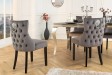 Chaise de salle à manger design baroque coloris gris argenté home |...