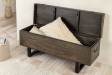 Banc coffre FACTORY LOFT – 115 cm – Bois de manguier taupe marron