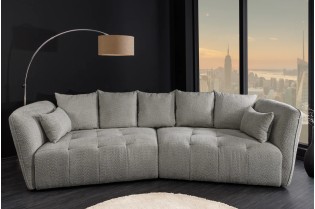 Canapé ROYAL 295 cm XL bouclé gris – Adenia Home 2