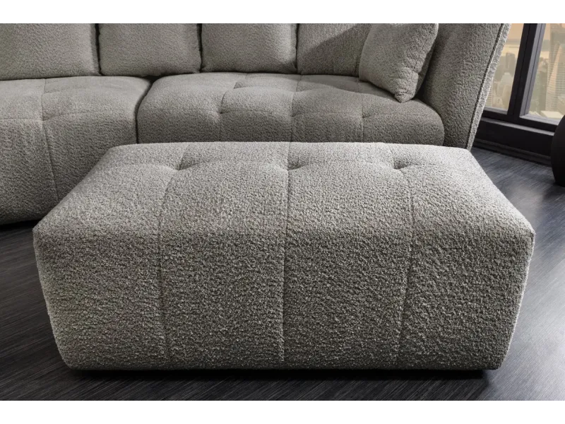 Tabouret ROYAL 120 cm bouclé gris – Adenia Home