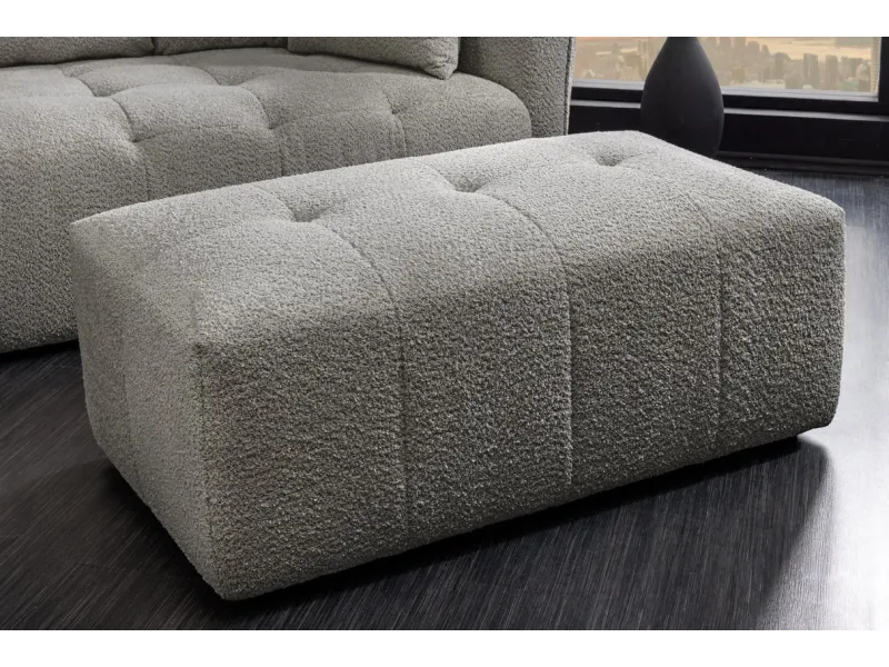 Tabouret ROYAL 120 cm bouclé gris – Adenia Home