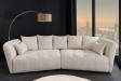 Canapé ROYAL 295 cm XL bouclé champagne beige – Adenia Home