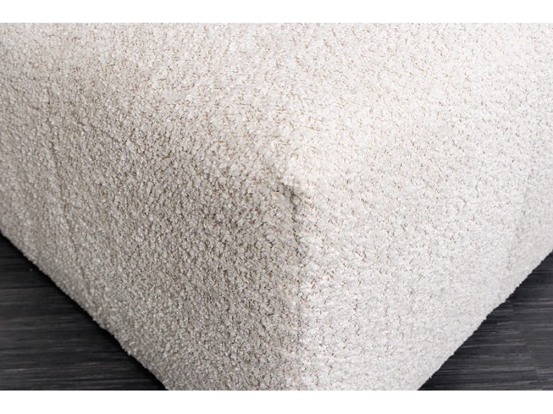 Tabouret ROYAL 120 cm bouclé champagne beige – Adenia Home