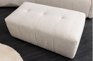 Tabouret ROYAL 120 cm bouclé champagne beige – Adenia Home