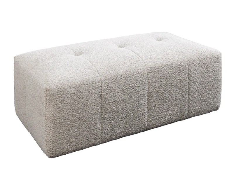 Tabouret ROYAL 120 cm bouclé champagne beige – Adenia Home