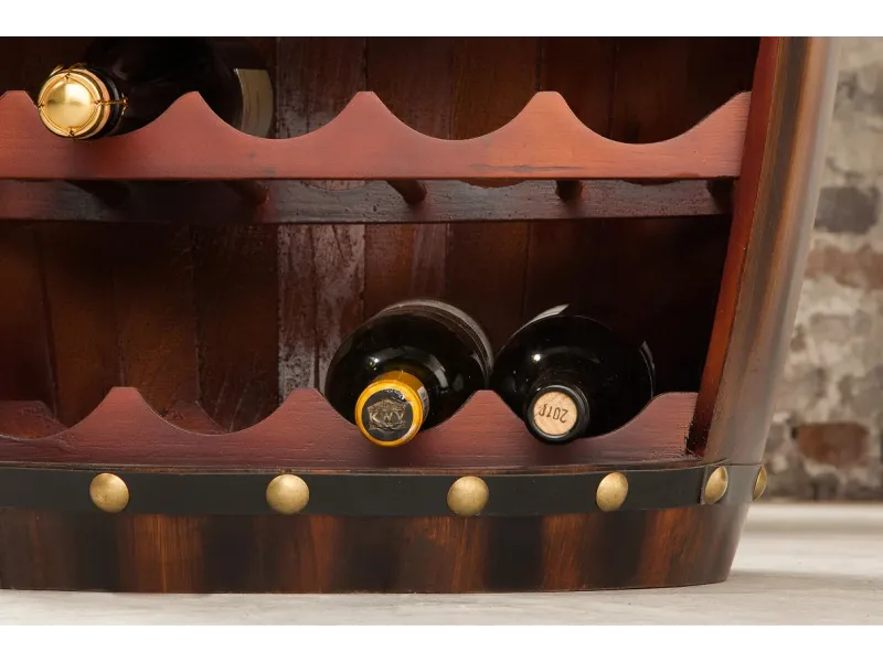 Étagère à vin BODEGA 80 cm – Bois de sapin couleur café, charme rustique et authenticité