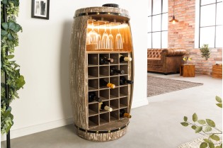 Demi-cave à vin BODEGA 100 cm pour 24 bouteilles, en sapin massif naturel