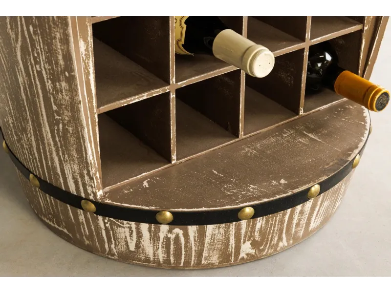 Demi-cave à vin BODEGA 100 cm pour 24 bouteilles, en sapin massif naturel