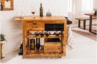 Meuble bar BODEGA 90 cm polyvalent en bois de manguier