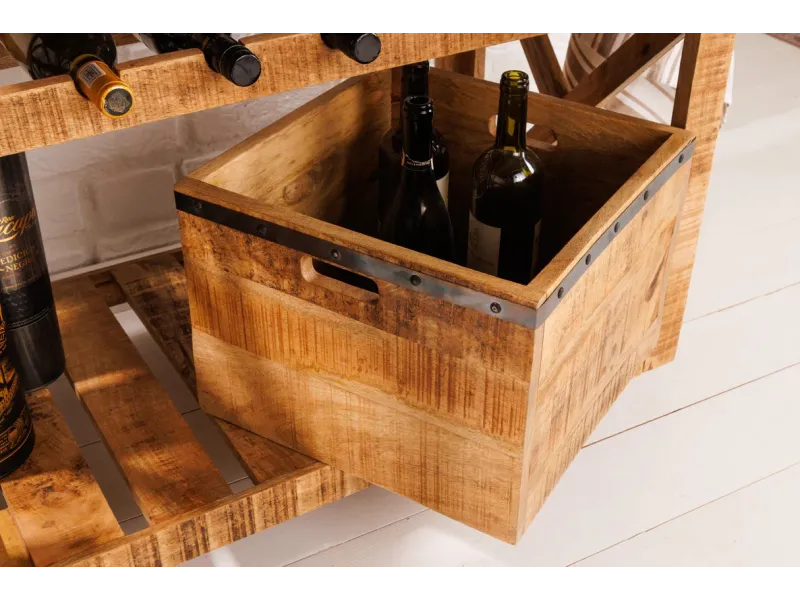 Meuble bar BODEGA 90 cm polyvalent en bois de manguier