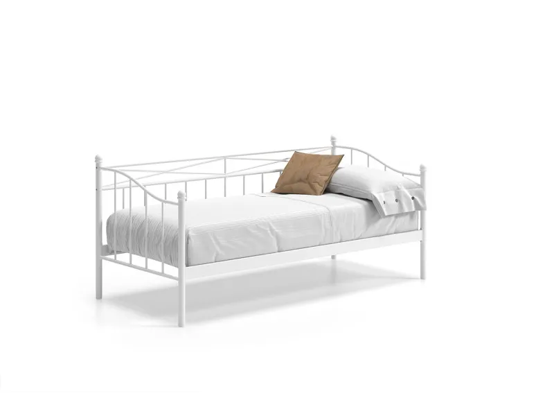 Lit fer forgé & lit métal |Lit banquette contemporain de 90x200 cm ...