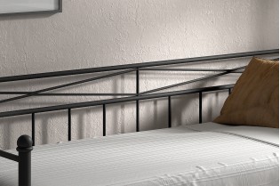 Lit fer forgé & lit métal |Lit banquette contemporain de 90x200 cm ... 2