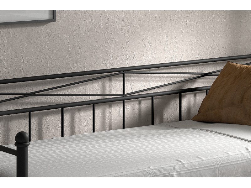 Lit fer forgé & lit métal |Lit banquette contemporain de 90x200 cm ...