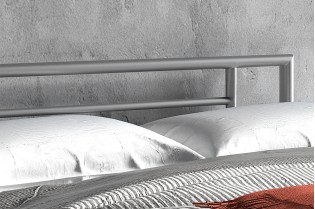 Lit fer forgé & lit métal |Lit moderne en métal gris de 140x200 cm ... 2