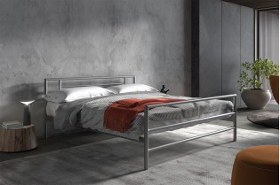 Lit fer forgé & lit métal |Lit moderne de 160x200 cm en métal color...