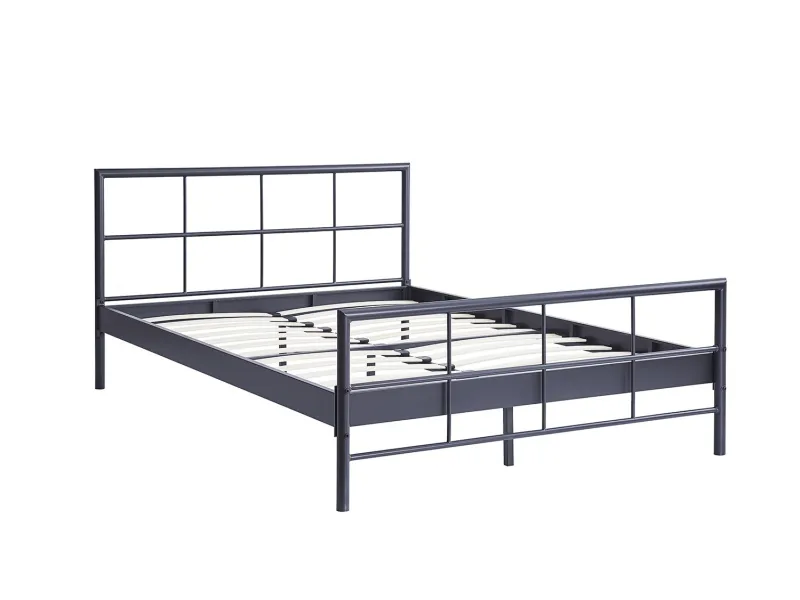 Lit fer forgé & lit métal |Lit adulte de 90x200 en métal coloris no...