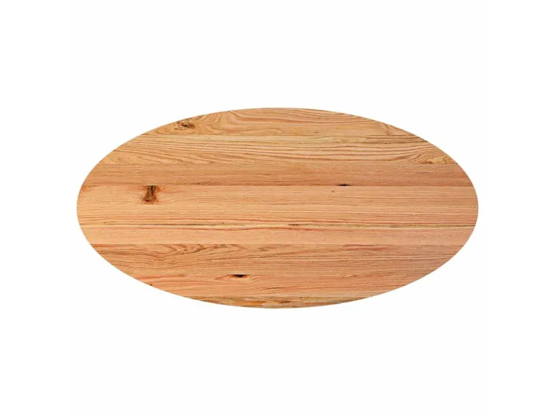 Table à manger GALAXIE ovale 200 cm – Bois chêne massif & métal noir