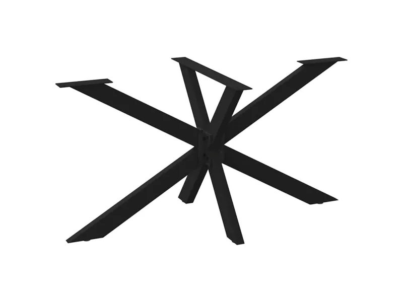 Table à manger GALAXIE ovale 200 cm – Bois chêne massif & métal noir