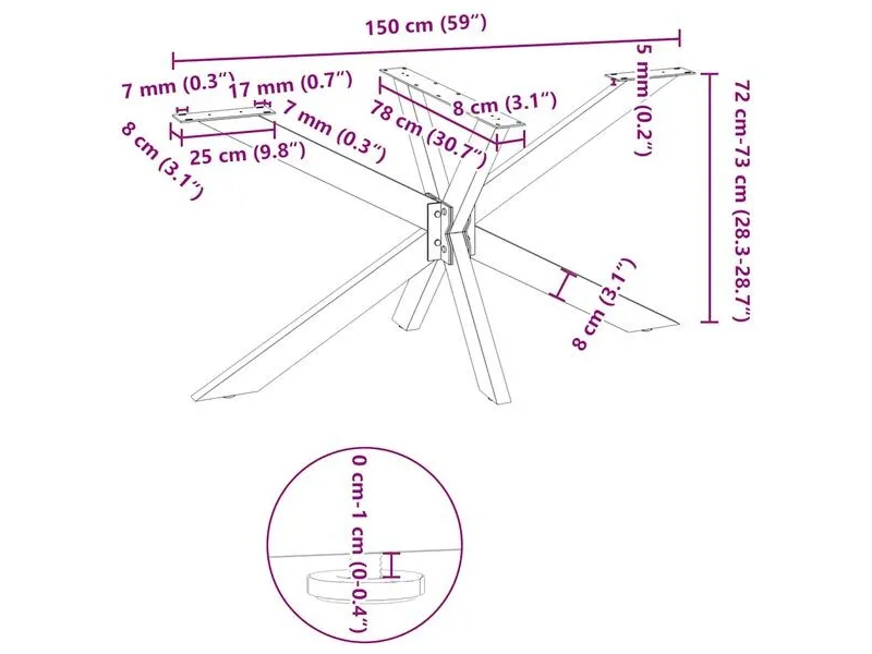 Table à manger GALAXIE ovale 200 cm – Bois chêne massif & métal noir