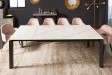 Table à manger extensible en céramique 180-225cm aspect marbre pas cher
