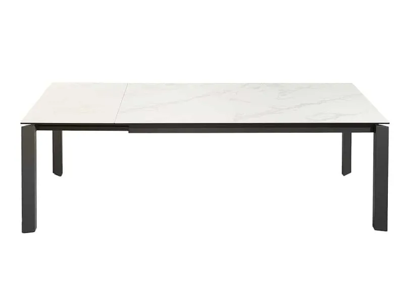 Table à manger extensible en céramique 180-225cm aspect marbre pas cher