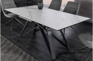 Table à manger extensible en céramique 180-225cm aspect marbre pas cher 2