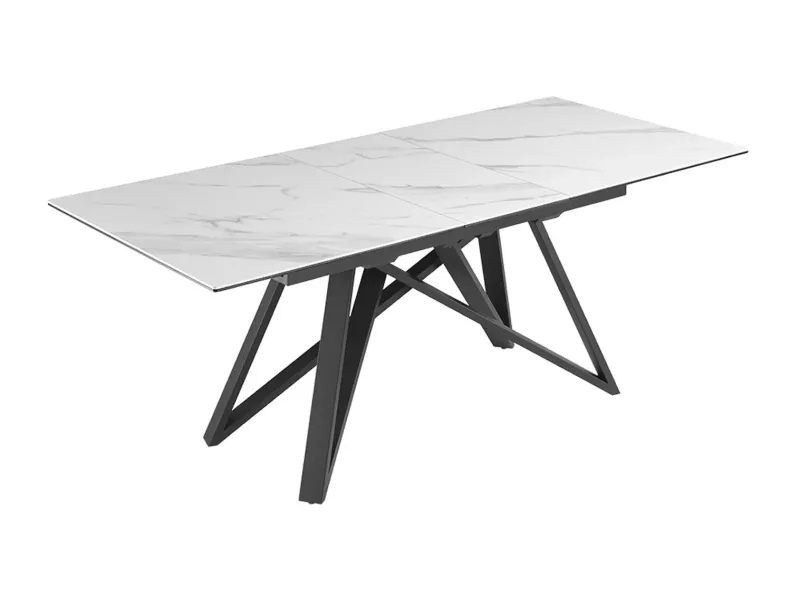 Table à manger extensible en céramique 180-225cm aspect marbre pas cher