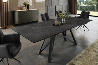 Table à manger extensible en céramique 180-225cm aspect marbre pas cher