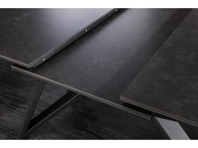 Table à manger extensible en céramique 180-225cm aspect marbre pas cher