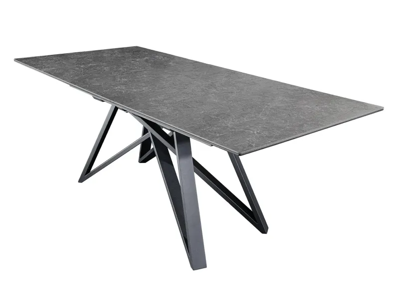 Table à manger extensible en céramique 180-225cm aspect marbre pas cher