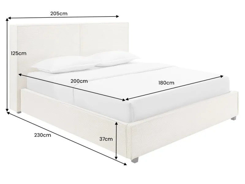 Lit adulte en bois massif |Lit moderne de 140x200 cm en pin massif ...
