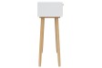 Table console Marron/Blanc 80x30x75 cm Bois massif pin/rotin naturel