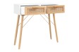 Table console Marron/Blanc 80x30x75 cm Bois massif pin/rotin naturel
