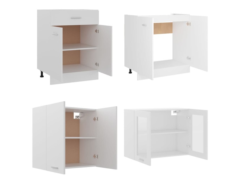 Ensemble de meubles de cuisine 4 pcs Blanc Aggloméré