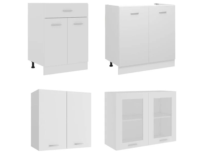 Ensemble de meubles de cuisine 4 pcs Blanc Aggloméré