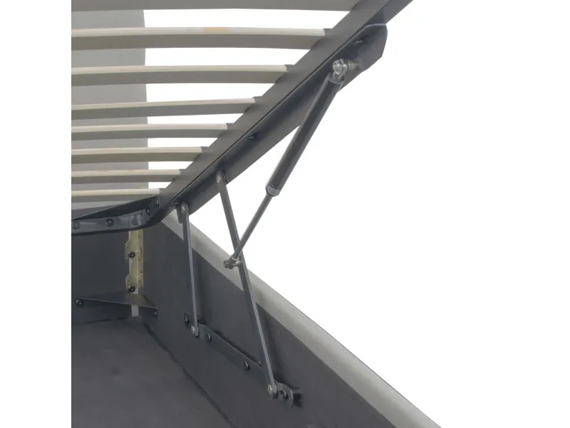 Lit coffre moderne de 90 x 200 cm en tissu coloris gris