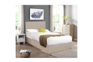 Lit coffre moderne de 90 x 200 cm en tissu coloris gris