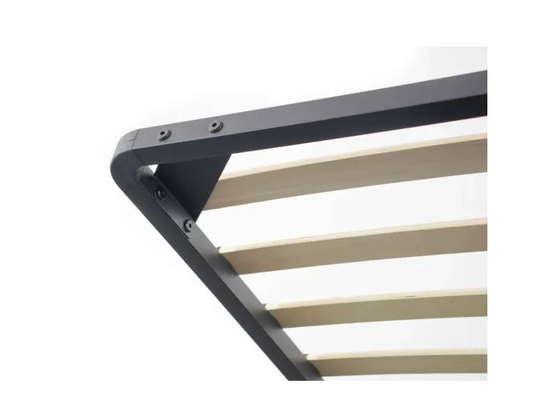 Lit coffre moderne de 90 x 200 cm en tissu coloris gris