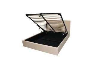 Lit coffre moderne de 160 x 200 cm en tissu coloris gris 2