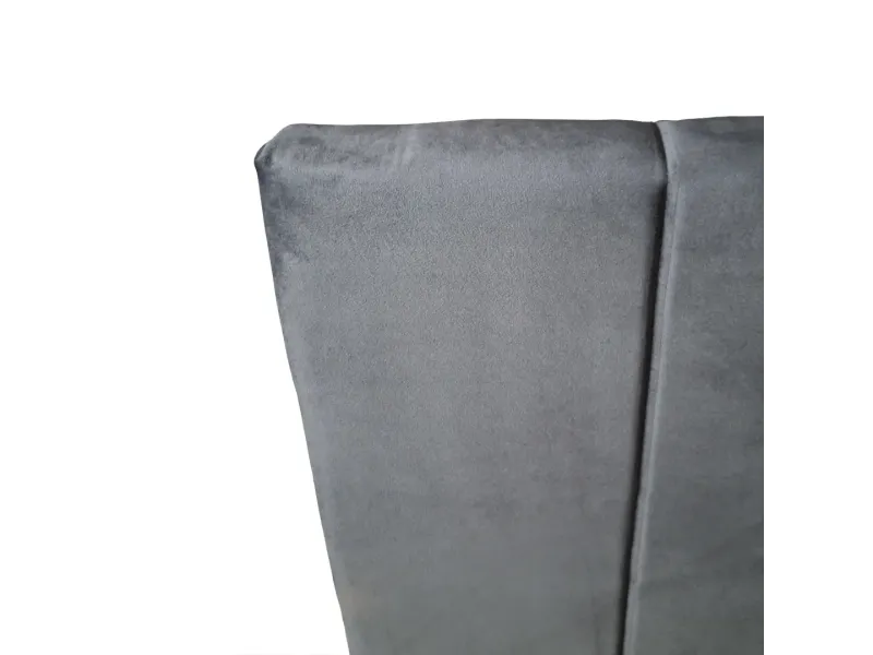 Ensemble lit coffre moderne en velours coloris taupe + matelas