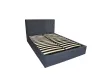 Ensemble lit coffre moderne en velours coloris taupe + matelas