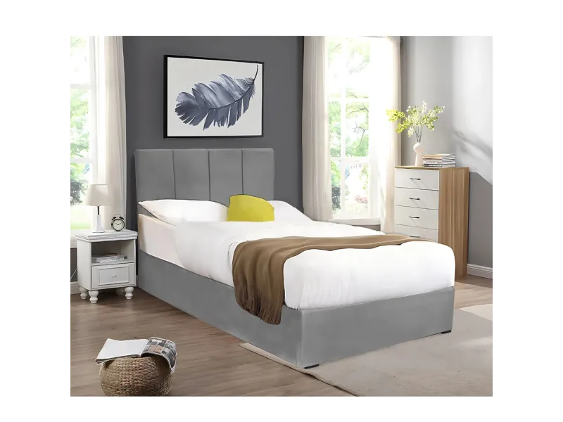 Lit coffre moderne de 90 x 200 cm en simili cuir coloris noir