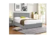 Lit coffre moderne de 90 x 200 cm en tissu coloris gris