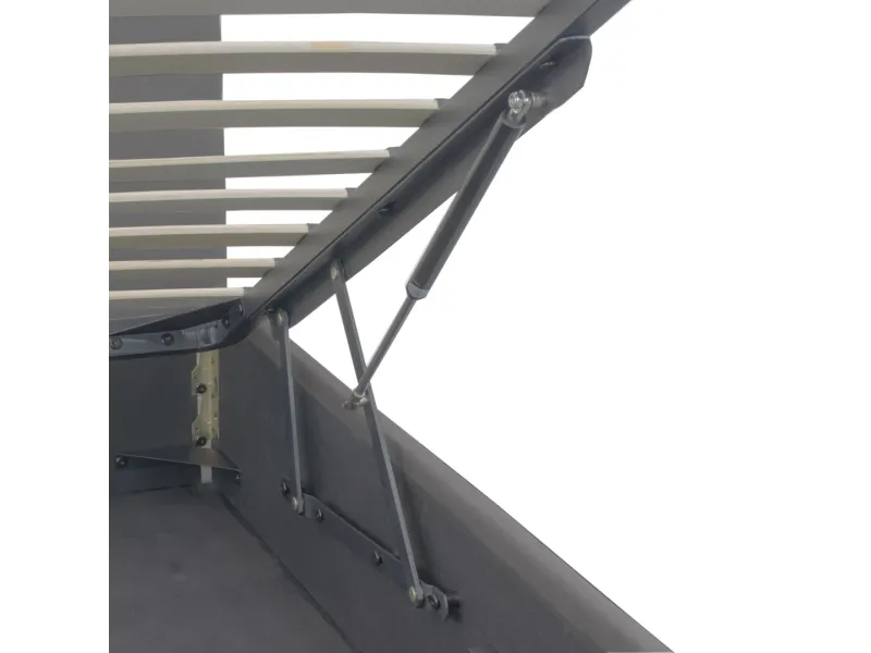 Lit coffre moderne de 90 x 200 cm en tissu coloris gris