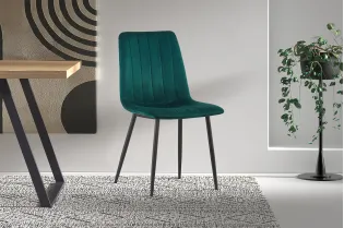 Lot de 4 Chaises de Salle à Manger Willis en Velours Vert – Élégance & Confort 2